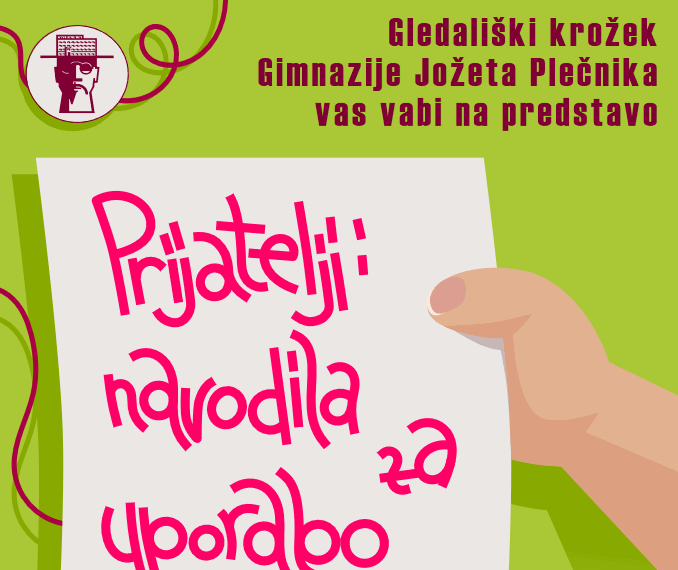 Vabilo na gledališko predstavo gledališkega krožka